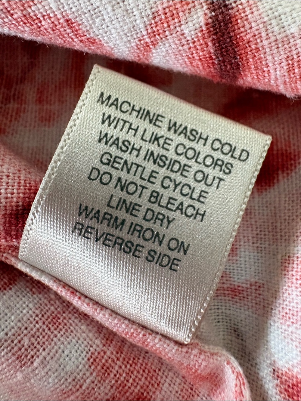 Christopher & Banks Red Floral Button-Front linen blend Blouse. M - Picture 8 of 8